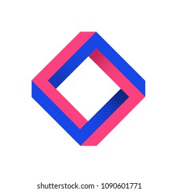 Impossible shape. Optical Illusion. Web design element. Line design. Vector illustration EPS 10