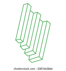 Impossible shape. Sacred geometry. Optical illusion. Abstract eternal geometric objects. Optical art. Impossible geometry symbol on a white background. Line art. Escher style.