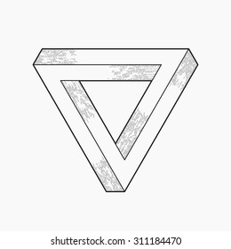 Impossible shape, triangle, line design