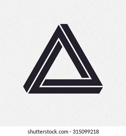 Impossible shape, triangle, vector illustration