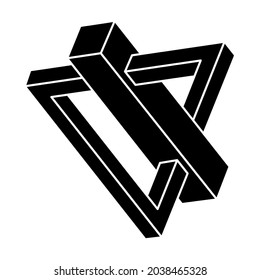 Forma imposible. Figura geométrica irreal. Aislado sobre un fondo blanco. Ilustración vectorial. Objeto de ilusión óptica. Arte óptico.