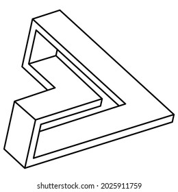 Impossible shape. Web design element. Optical Illusion object. Sacred geometry.