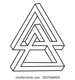 Impossible shape. Web design element. Optical Illusion object. Sacred geometry.