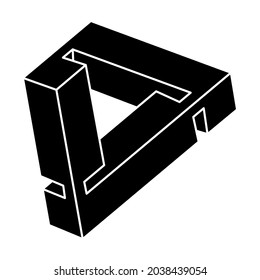 Impossible shape. Web design element. Optical illusion object. Geometric figure.