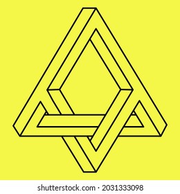 Unmögliche Formen Logo-Design, optische Täuschung Objekt. Op Art Figur. Unreal geometrische Form.