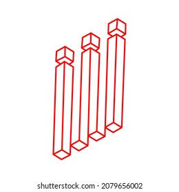 Impossible shapes. Logo. Sacred geometry. Optical illusion figures. Abstract eternal geometric objects. Optical art. Impossible geometry shape on a white background. Line art. Escher paradox.