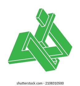 Impossible shapes. Logo. Sacred geometry figures. Optical illusion. Abstract eternal geometric objects. Impossible endless outline. Optical art. Impossible geometry shape on a white background.