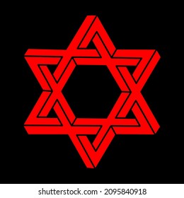 Impossible shapes, optical illusion figures, vector. Escher paradox. Optical art objects. Geometry modern logo.