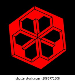 Impossible shapes, optical illusion figures, vector. Escher paradox. Optical art objects. Geometry modern logo.