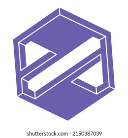 Formas imposibles, figuras de ilusión óptica, vector. Paradoja de Escher. Objetos de arte óptico. Logo moderno geométrico.