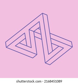 Impossible shapes, optical illusion figures, vector. Paradox pattern. Optical art objects. Geometry modern logo. Abstract background.