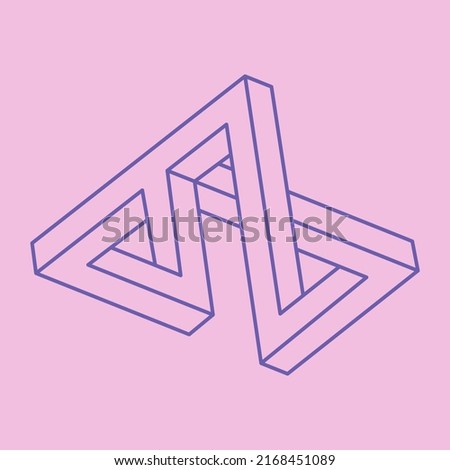 Impossible shapes, optical illusion figures, vector. Paradox pattern. Optical art objects. Geometry modern logo. Abstract background.