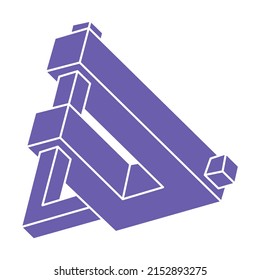 Unmögliche Formen, optisches Illusionslogo, Vektorgrafik. Optische Kunstobjekte. Geometrische Zahlen.