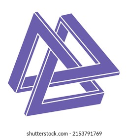 Impossible shapes, optical illusion logo, vector. Optical art objects. Geometric figures.