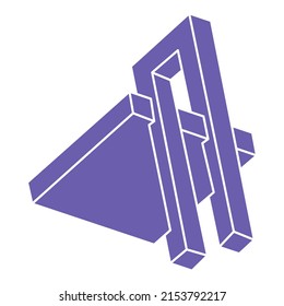Impossible shapes, optical illusion logo, vector. Optical art objects. Geometric figure.