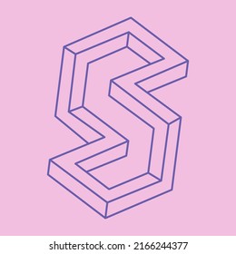 Unmögliche Formen, optisches Illusionslogo, Vektorgrafik. Optische Kunstobjekte. Geometrische Zahlen. Muster.