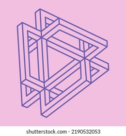 Impossible shapes, optical illusion logo, vector. Optical art objects. Geometric figures. Tattoo.