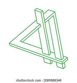 Impossible shapes. Optical illusion. Sacred geometry figures. Abstract eternal geometric objects. Logo. Impossible endless outline. Optical art. Impossible geometry shape on a white background.