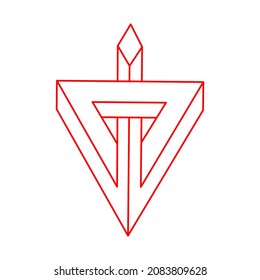 Impossible shapes, optical illusion, vector. Logo. Optical art object. Geometric figures.