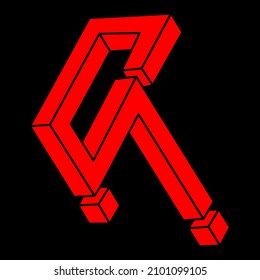 Impossible shapes, optical illusion, vector. Optical art object. Logo. Geometric figure.