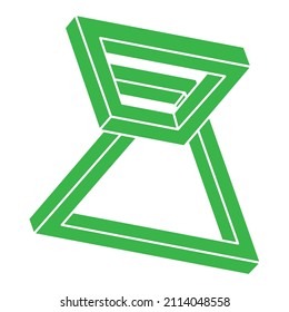 Impossible shapes. Sacred geometry figure. Optical illusion. Abstract eternal geometric object. Impossible endless outline. Optical art. Impossible geometry shape on a white background. Escher style.