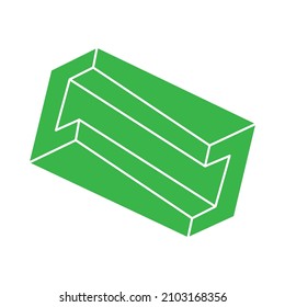 Impossible shapes. Sacred geometry logo. Optical illusion. Abstract eternal geometric objects. Optical art. Impossible geometry symbol on a white background. Line art. Escher style.
