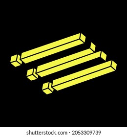 Impossible shapes. Sacred geometry. Optical illusion figure. Abstract eternal geometric object. Impossible endless outline shape. Op art. Impossible geometry shape on a black background. Escher style.