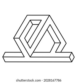 Impossible shapes. Sacred geometry. Web design element. Optical illusion object. Line design. Geometric figures. Op art.