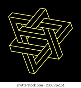 Impossible shapes. Web design elements. Optical illusion objects. Line design. Geometric figures. Escher style.