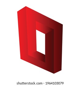 Impossible Square. Impossible Shape. Impossible Object. Logo Template. Vector Illustration.