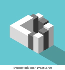 Impossible staircase Penrose stairs  Infinite ascend descend  optical illustion   meaningless path concept  Flat design  EPS 8 vector illustration  no transparency  no gradients