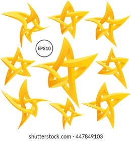 Impossible star 3D set. For Your project. Icon or logo. Vector Illustration