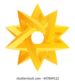 Impossible star 3D for Your project. Icon or logo. Vector Illustration