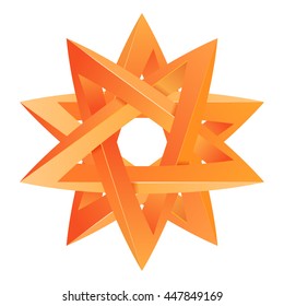 Impossible star 3D for Your project. Icon or logo. Vector Illustration