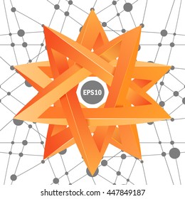 Impossible star 3D for Your project. Abstract composition. Vector Illustration