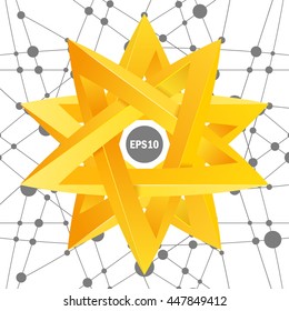 Impossible star 3D for Your project. Abstract composition. Vector Illustration