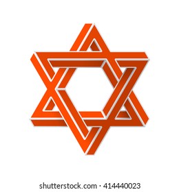 Impossible star of David. Vector Illustrstion