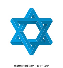 Impossible star of David. Vector Illustrstion