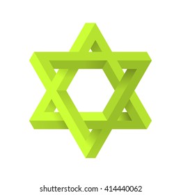 Impossible star of David. Vector Illustrstion