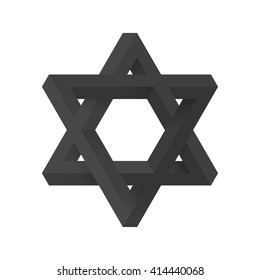 Impossible star of David. Vector Illustrstion