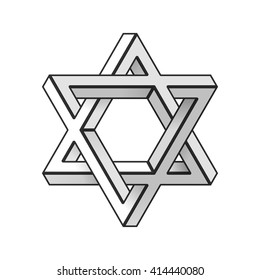 Impossible star of David. Vector Illustrstion