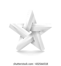 Impossible star. Imitation wood. Vector Illustration