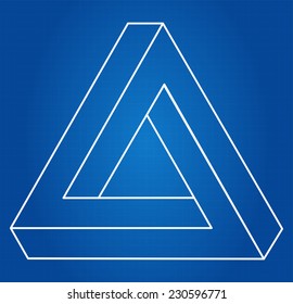 Impossible Triangle Optical Illusion Blueprint