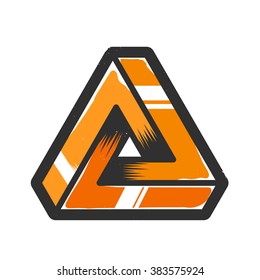 Impossible triangle shape. Vector Illustration isolated on white