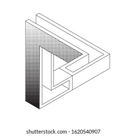 Impossible Triangular Figure Line Art Style Stock Vector (Royalty Free ...