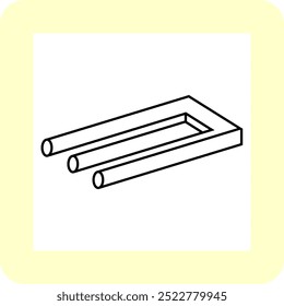 Impossible trident. Vector graphic optical illusion. The eye is confused by this impossible shape.