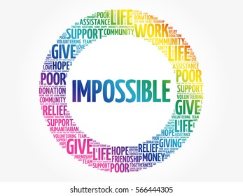 Impossible word cloud collage, business concept