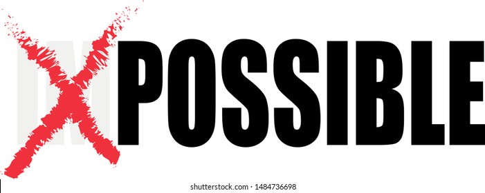 Impossible word crossed out to form the possible word.
