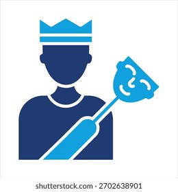 Síndrome de impostor Ilustración vectorial de icono azul plana