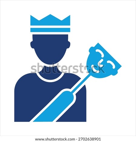 Imposter Syndrome Flat Blue Icon Vector Illustration